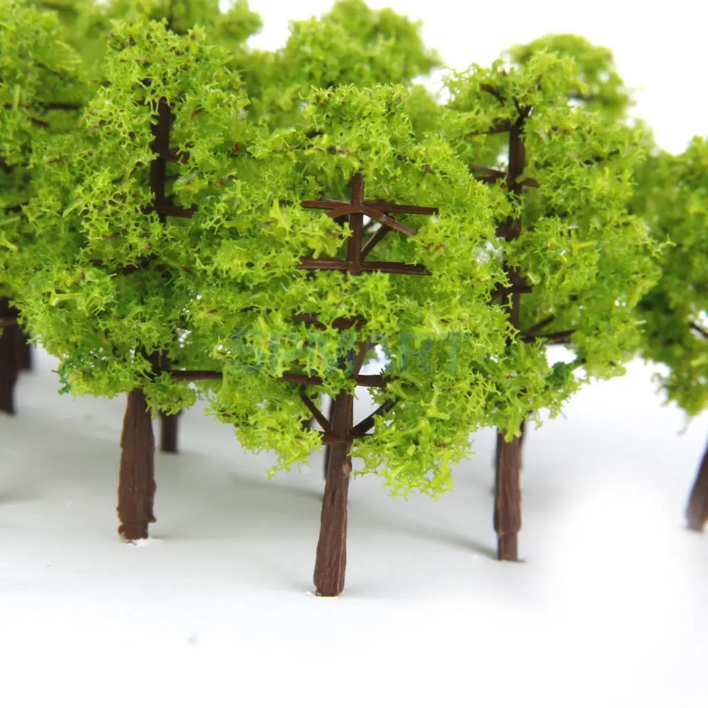 52pcs Architecture Scenery Model Trees Train Railroad Landscape HO OO Scale