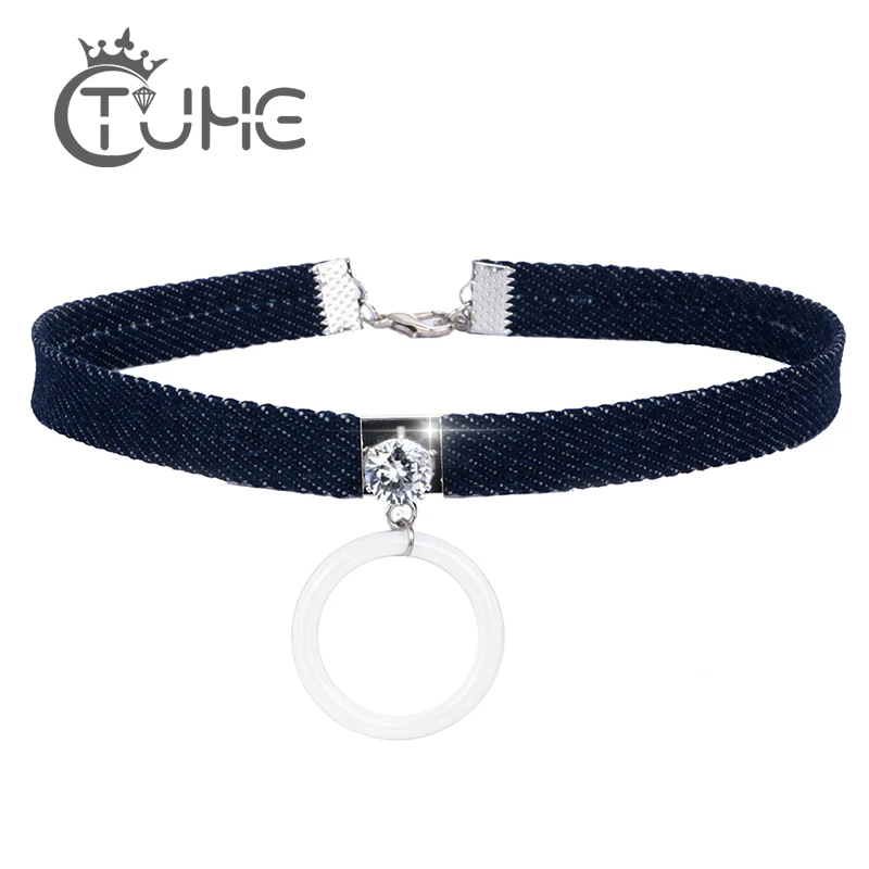 Женское Ожерелье-чокер collana Kolye Bijoux с большим кристаллом карата | Украшения и