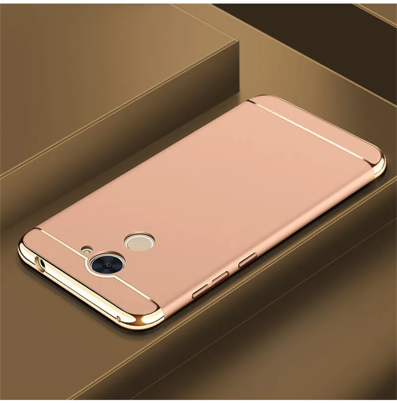 Huawei Y7 Prime чехол для телефона задняя крышка модный 3 в 1 позолоченный защитный чехол для huawei honor Y7 Твердый Чехол - Цвет: Золотой