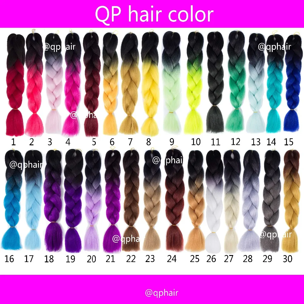 

Hair Extension Crochet Braid Ombre expression Two Tone GREY OMBRE JUMBO Pre Braiding Hair  Synthetic Box Kanekalon Braiding Hair