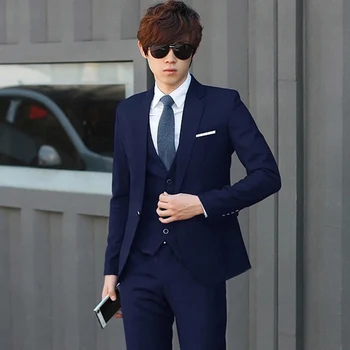 

Spring 2018 suits men business suits The best man suit cultivate one's morality groom wedding dress Two (coat and pants)