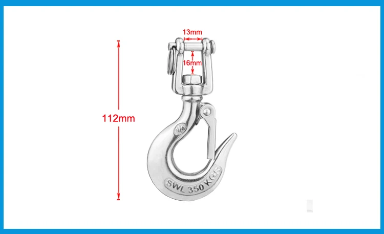 304 поворотный крюк из нержавеющей стали с защелкой, крюк с защелкой, не ржавеет, оборудование для морского такелажа