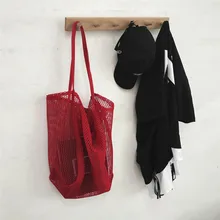 Модная женская тканая сетчатая веревка, Пляжная Вместительная женская сумка через плечо, Сумка с пряжкой, прозрачные ажурные сумочки дорожные сумки