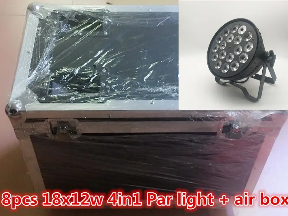 Кейс + 8 шт./18x12 Вт RGBW 4в1 светодиодный Par свет DMX512 сценический цветной панельный KTV