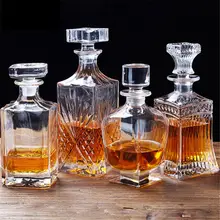 Luxury Lead Free Glass Wine Bottle Whiskey Decanter Alcohol Container Pourer Wine Carafe Crystal Glass Home Bar Red Wine Bottle