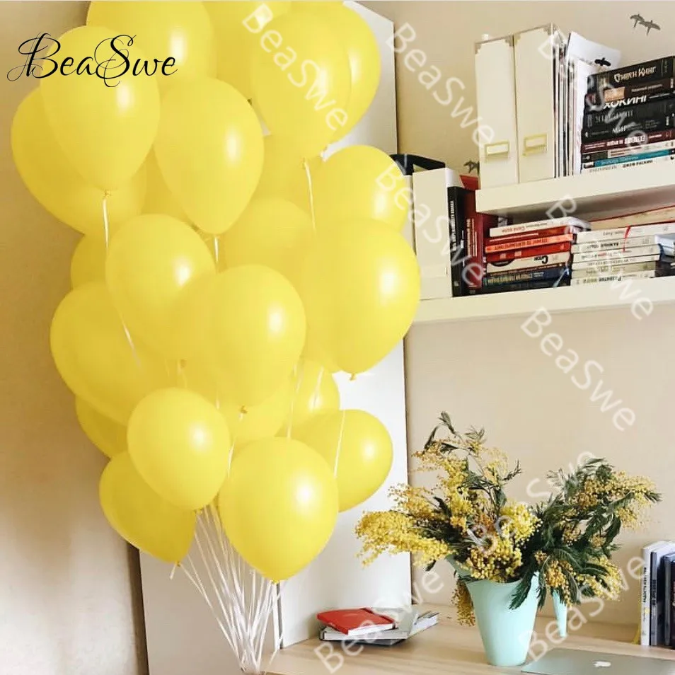 

20pcs/lot 5inch/10inch yellow latex helium balloons adult Engagement Christmas baby girl birthday party decorations supplies air