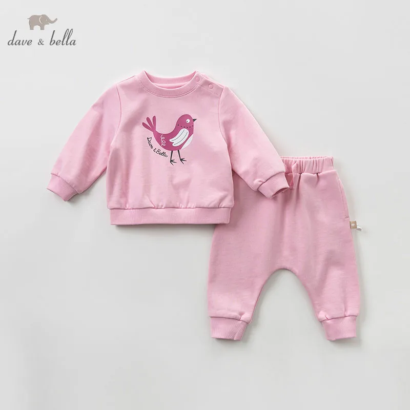 

DBH9979 dave bella spring baby girl fashion clothing sets girls lovely long sleeve suits printed children