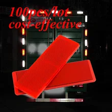 100 шт./лот высокая видимость светоотражающий материал 5*15 см красный, белый автомобиль грузовик сильный клей стикеры лента безопасности