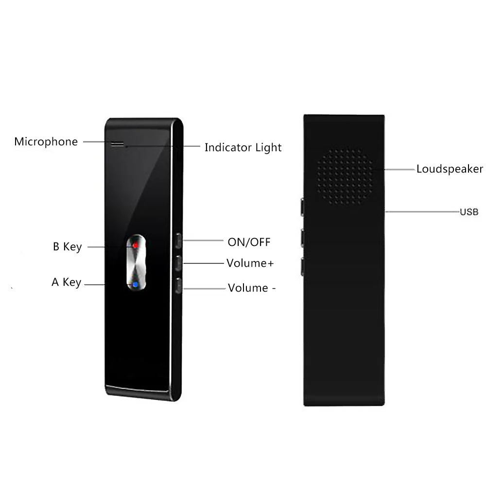 

Portable Mini Multi-language Smart Translator 40 Languages Instant Real Time Voice Languages Translator Wireless Bluetooth 35