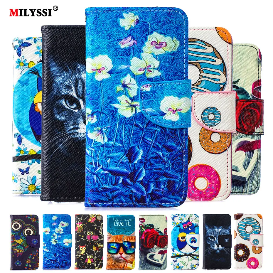 

Luxury Flip Wallet Case for huawei P20 P10 Lite Book Style Cute Animal Painted Cases for huawei P20 Lite Cover