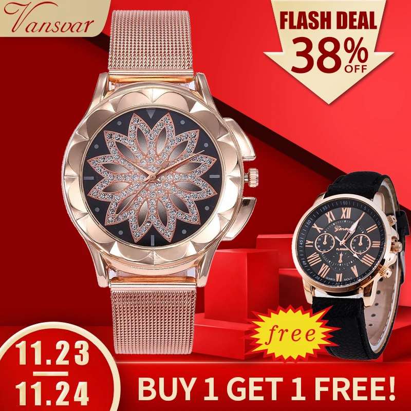 Fashion Women Rose Gold Flower Rhinestone Wrist Watches Luxury Casual Female Quartz Watch Relogio Feminino Drop Shipping 