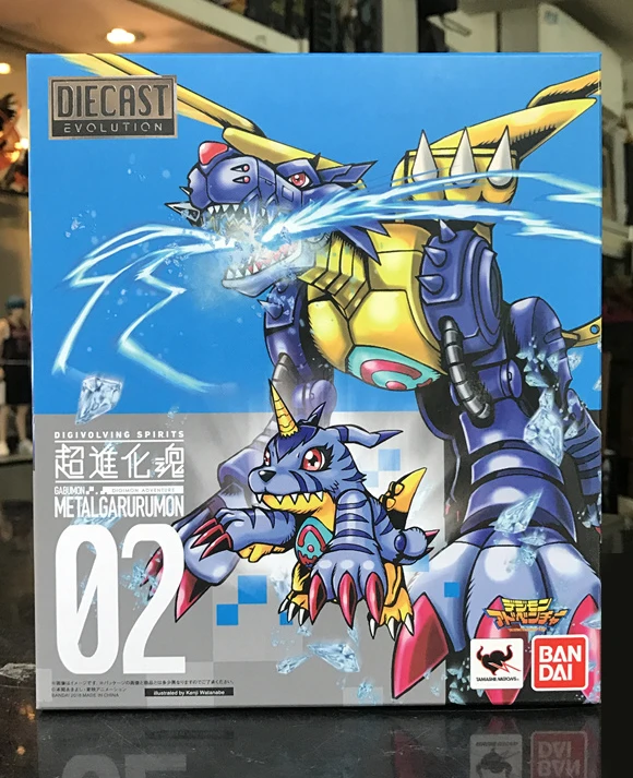 100% Оригинальные BANDAI Tamashii Наций Digivolving духов 02 фигурку из Garurumon от "Digimon Приключения"