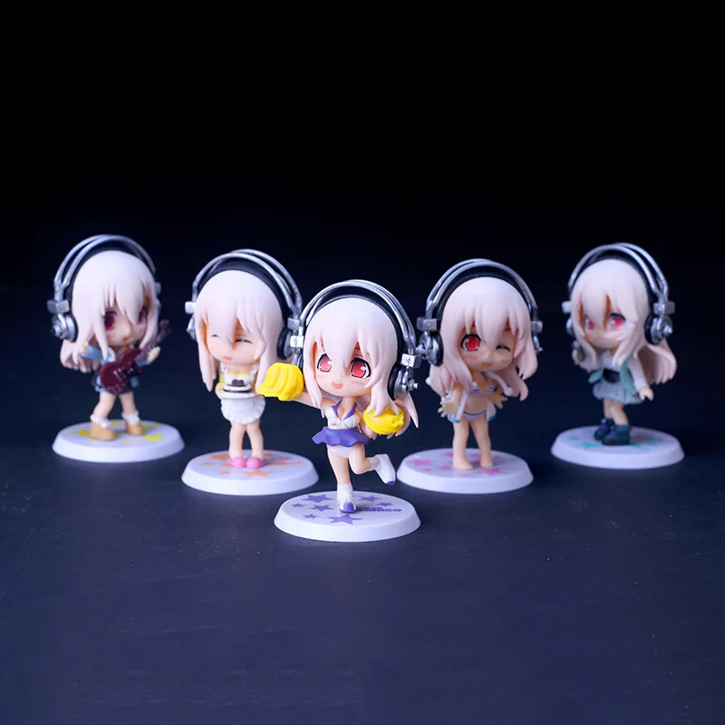 ПВХ 5 стилей Рабочий набор Супер Sonico фигурка Сексуальная игрушечная аниме-модель