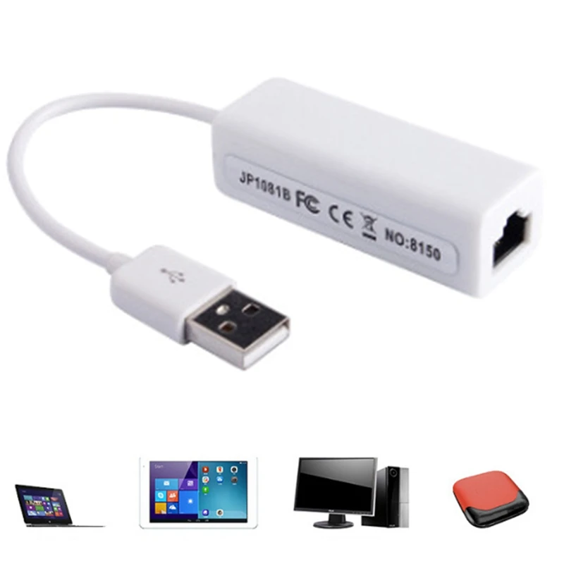 1 шт. USB 2,0 для RJ45 сетевая карта беспроводной локальной сети адаптер 10/100 Мбит/с для планшетных ПК Win 7 8 10 XP