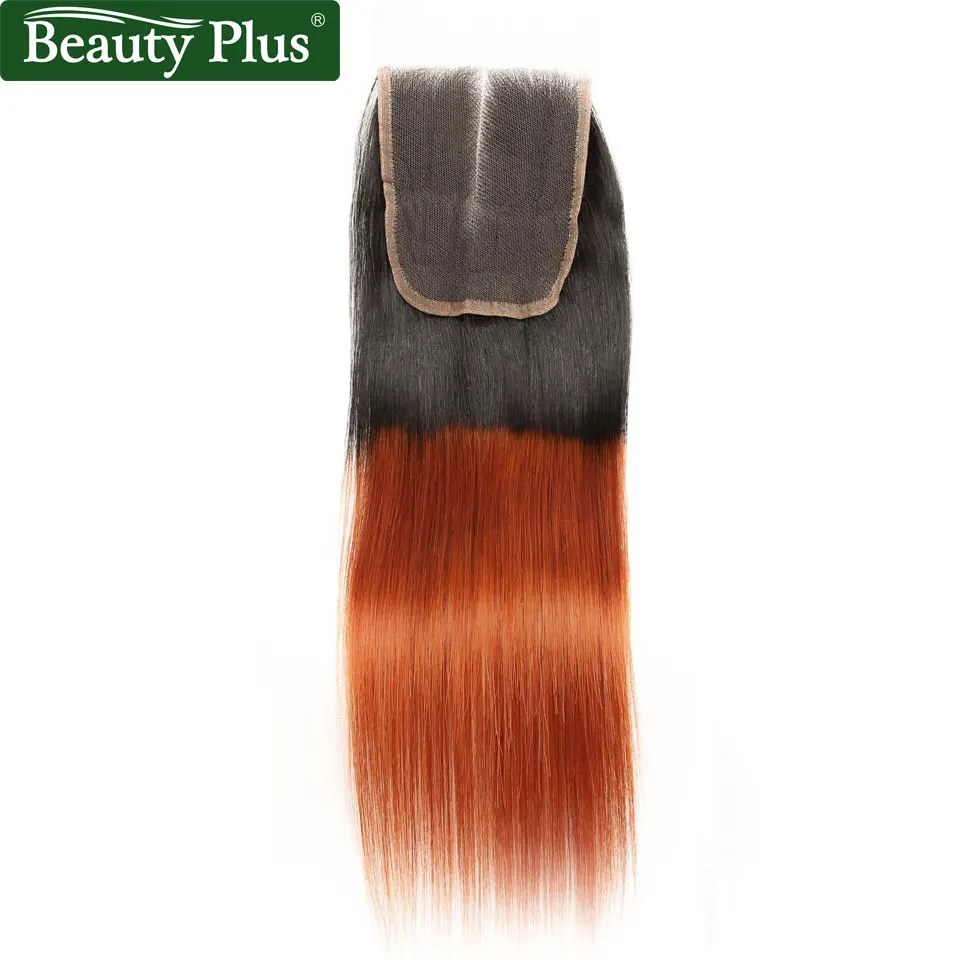 sexay ombre orange hair bundles with closure (3)