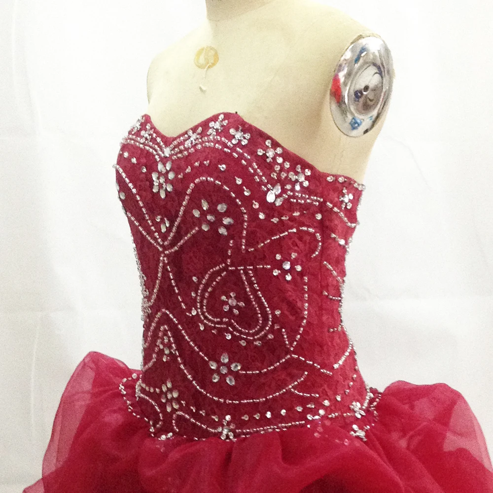 Vestidos de 15 Anos дешевые бордовые пышные платья для дебютантов платья для 15 лет бальное платье кружевные Стразы