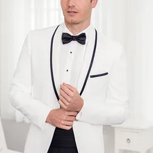 Смокинг жениха для мужчин костюмы высококачественный для Бала выпускников костюм белый костюм на заказ