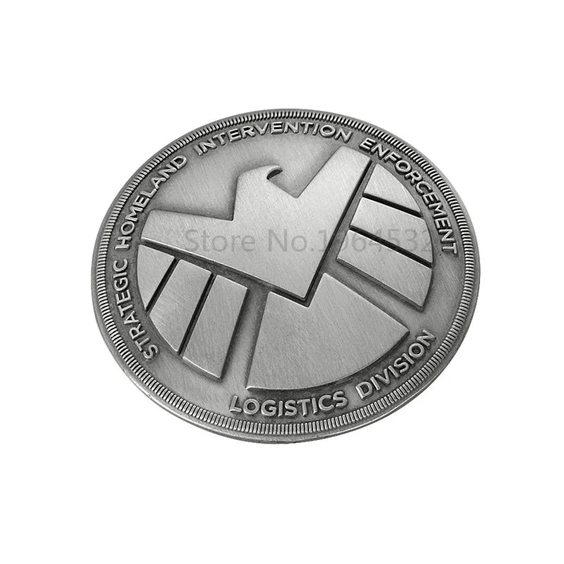 3D хромированный металл Мстители S.H.I.E.L.D. Украшения наклейки для автомобилей металлический Орел автомобиль хвост наклейка эмблема автомобиля аксессуары для укладки - Название цвета: Серый