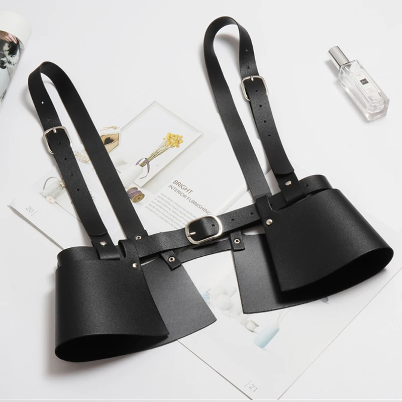 Women Punk Gothic strap Leather Harness Belt Body Bondage street removable design PU leather belt suspender Waist Belt Skirt