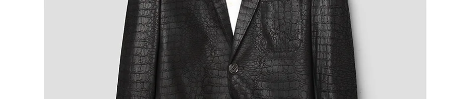 Весенняя Новинка натуральная кожа куртка Slim Fit костюм стиль для мужчин пояса из натуральной кожи пальто Мода крокодиловый принт кож
