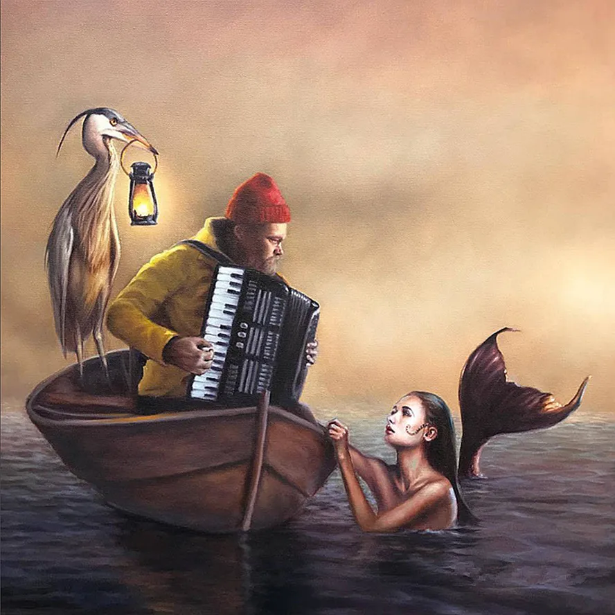 Картины русалка и рыбак