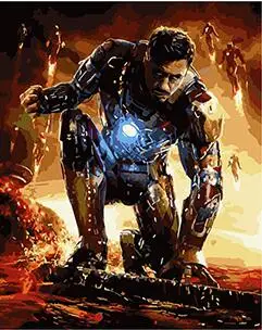 

MaHuaf-X957 Iron Man movie hand painted canvas oil painting by numbers digital coloring by numbers on canvas for home decor