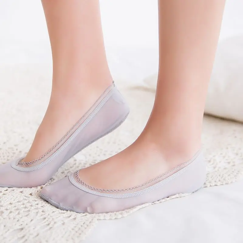 1 пара Противоскользящих дышащих силиконовых женских носков с кристаллами продукт впитывающие пот повседневные модные сексуальные кружевные носки Meias