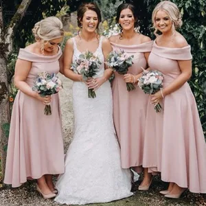 bridesmaid dresses 2019 boat neck satin wedding guest dress a line prom dress Wedding Party Dresses For Women bridesmaid dresses 2019 boat neck satin wedding guest dress a line prom dress Wedding Party Dresses For Women