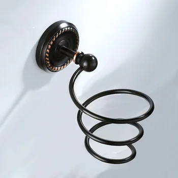 

Black Hairdryer Holder Oil Rubbed Bronze Bathroom Hair Dryer Holders Antique Brass Wall Mounted Storage Bathroom Hairdryer Shelf