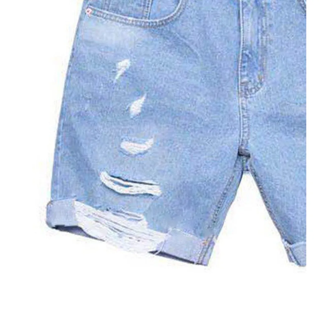 Стиль Лидер продаж мужские летние модные повседневные облегающие спортивные рваные джинсовые шорты высокого качества
