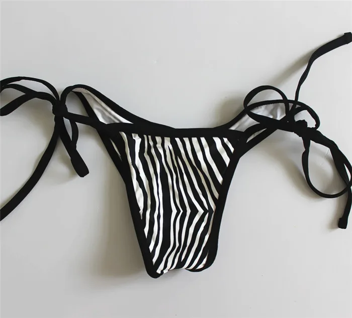 Online Sexy Zebra Push Up Frauen Bademode Badeanzug Dreieck Tanga Bottom Bandage Badeanzug Halter Brasilianischen Bikinis Set 2019
