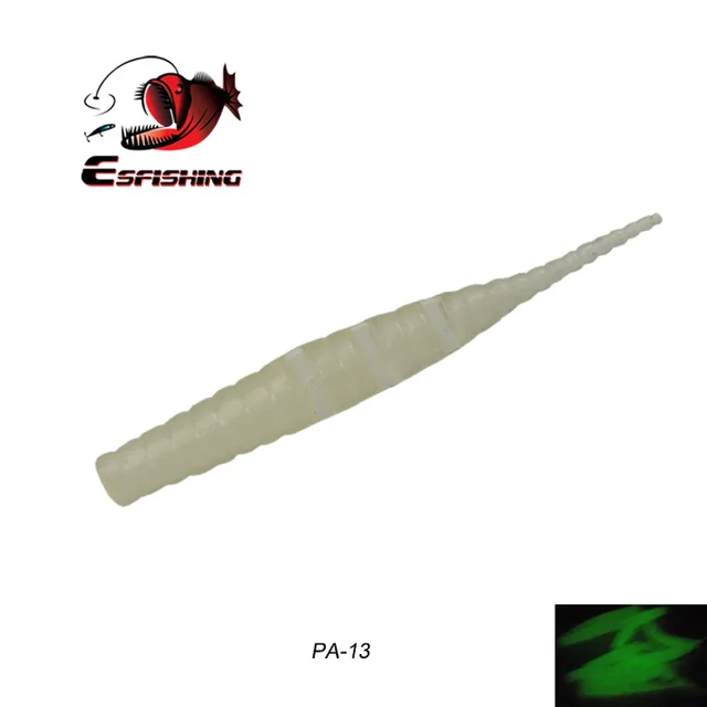 ESFISHING Polaris 42mm Sinking Artificial Silicone Soft Worm Baits Softness Pesca Tackle Winter Ice Fishing Lures Free shipping PA13