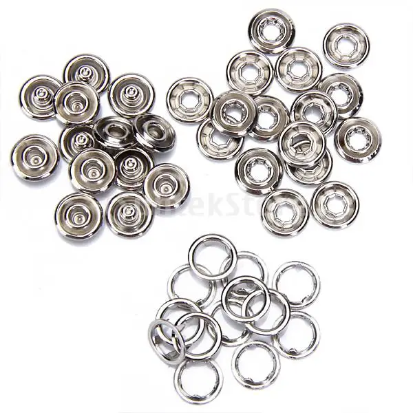 

Free Shipping New 2014 Brand New 50 Sets 7/16 Inch Open Ring No Sew Snaps Fasteners Silver