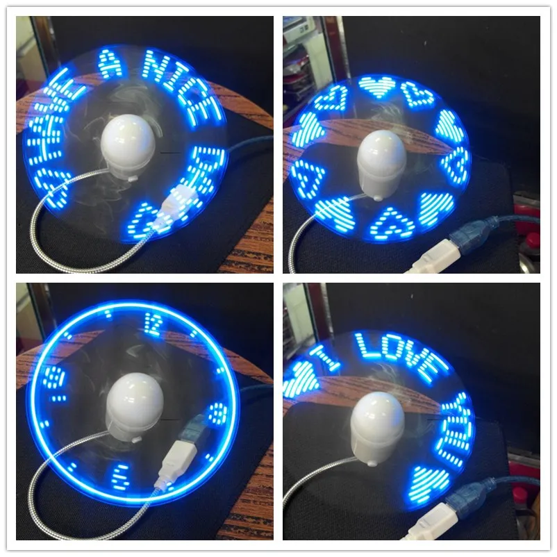 

New Blue Durable Adjustable USB Gadget Mini Flexible LED Light USB Fan Time Clock Desktop Clock Cool Gadget Time Display