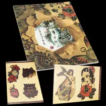 108 дизайн книга татуировок A4 Размеры 108 страниц Скелет с принтом птицы для маленьких эскиз Старые китайские элементы для татуировки аксессуары для боди-арта