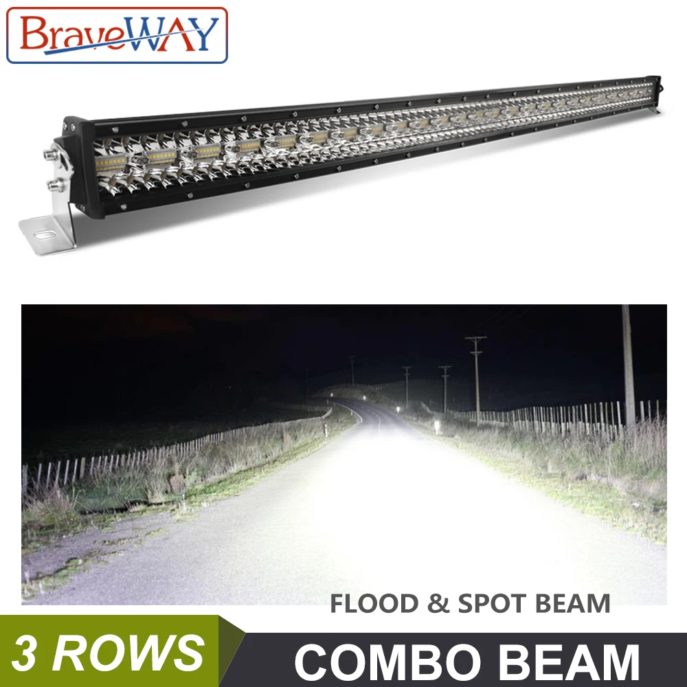 

BraveWay 3 Rows LED Work Light Bar for Offroad Truck Tractor 4x4 SUV Atv Uaz Boat 12V LED Bar Light for Jeep LADA Niva Off-Road