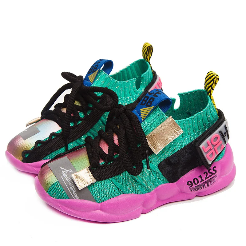 

ULKNN boys and girls flying woven mesh shoes 2019 autumn new children's single shoes big kids casual sports shoes for baby