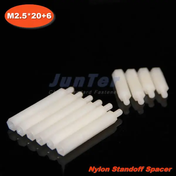 500pcs/lot Nylon Standoff Spacer M2.5 Male x M2.5 Female 20mmspacer m2.5m2.5 nylon spacerm2.5