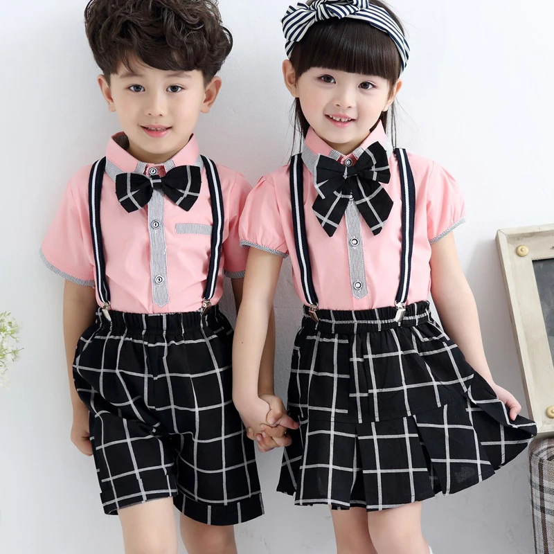 Children's school uniform 2018 new style boys and girls short sleeved