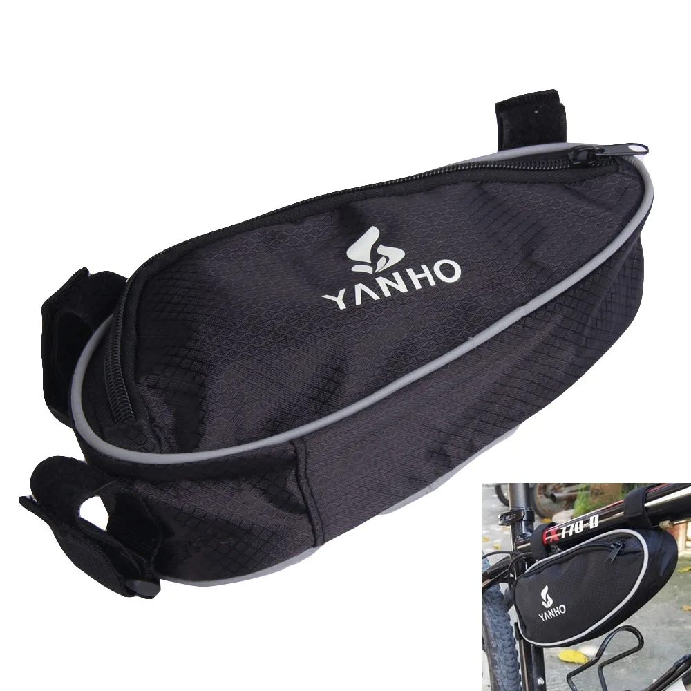 

Bike Bag Black Cycling Bicycle Accessories 2017 Front Tube Frame Pocket Bag For Bicycle Pouch For Cell Phone