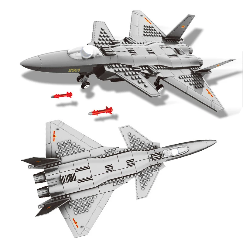 

286pcs Military Series J20 Heavy Stealth Fighter Building Blocks Model Compatible Airplane Set Bricks Toys Gifts For Kids Boys