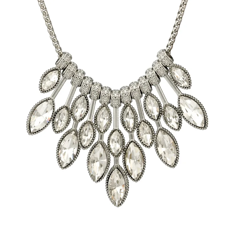 Women Chain Necklace Collier Femme 2018 Fashion Blue White Zricon Crystal Necklaces &amp Pendants Sweater Collar Mujer Jewelry | Украшения