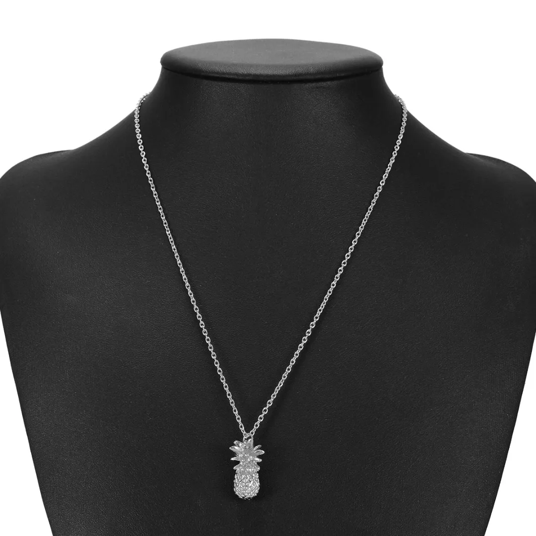 New Trendy Gold Silver Plated Long Chain Fashion Lovely Pineapple Pendant Necklace Summer Fruit Charms Jewelry Gifts For Women