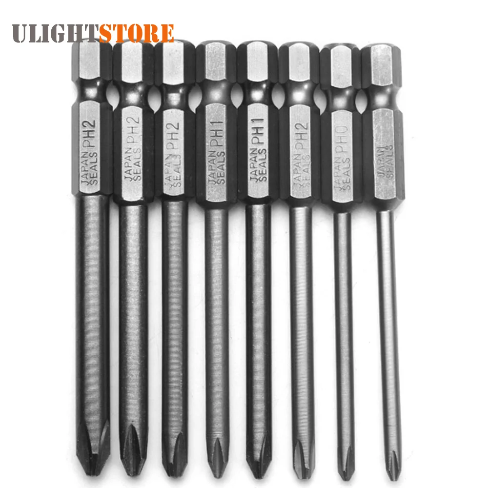 

8pcs 75mm Magnetic Screwdriver Bit Set Long Hex Cross Head Screw Driver Bits for Drills