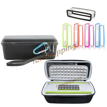 

Black / Gray Travel Carry Storage Bag Cover Pouch Box + TPU Soft Silicone Case For Bose SoundLink Mini 1 2 Bluetooth Speaker