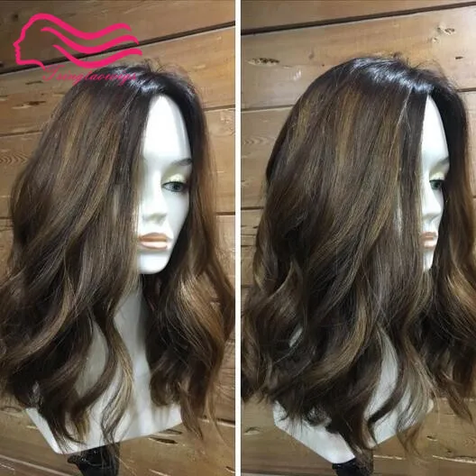 

Tsingtaowigs Custom made 16inch color 6 with highlite #12 , kosher wig , jewish wig unprocessed free shipping