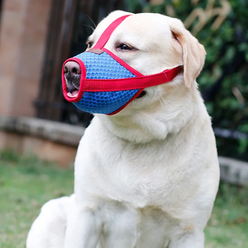 

Hot Polyester Dog Muzzle Anti-Biting Barking Secure Fit Dog Muzzle Mesh Breathable Dogs Mouth Cover LFD