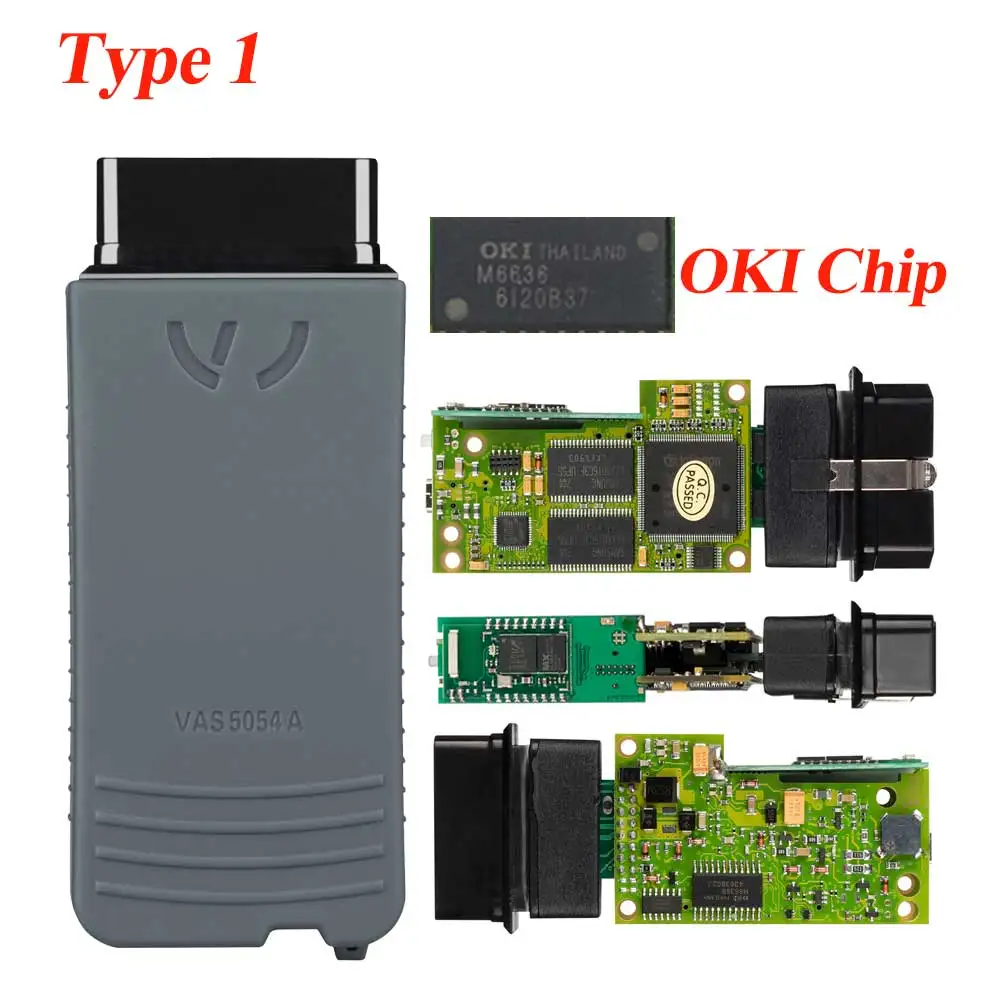 Высокое качество VAS5054A Bluetooth включая OKI чип ODIS 4.3.3 версия vas5054a зеленый PCB VAS5054A obd2 диагностический инструмент - Цвет: green pcb with OKI