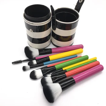 

10 Pcs Colored wooden handle Makeup Brusher Set Foundation Blending Eyeshadow Contour Concealer Blush Cosmetic pincel maquiagem