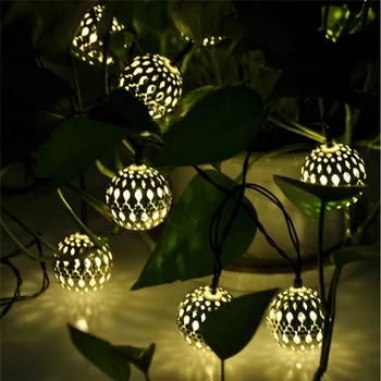 

10 Balls/Set Wholesale Moroccan String LED Fairy Light Christmas Decoration LED Lamp Solar lamp solar Powered 151004